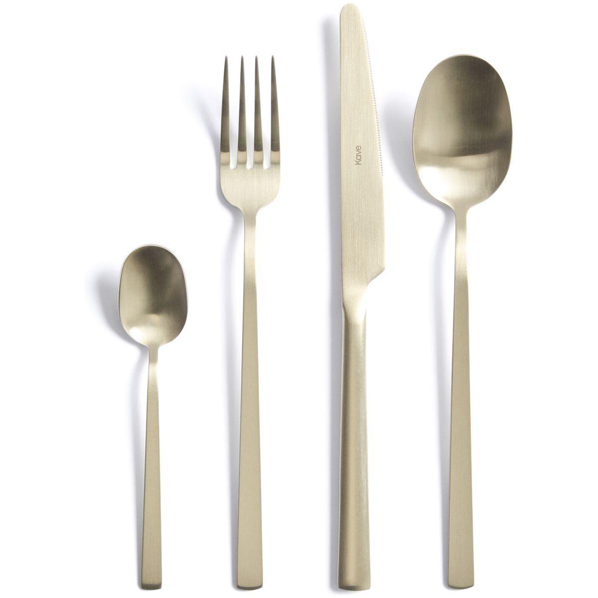 16-teiliges Edelstahl-Besteckset Dilora mit mattgoldenem Finish