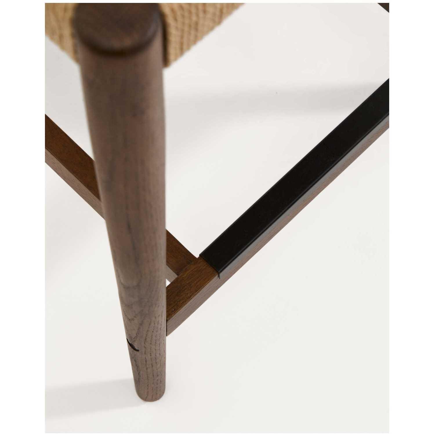 Barhocker Analy Eichenholz massiv Nussbaum-Finish Sitzhöhe 65 100% FSC
