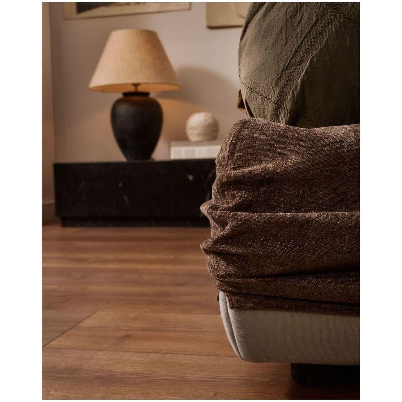 Abziehbares Bett Dafra aus dunkelbrauner Chenille mit Klappbettkasten - Grösse: 180x200