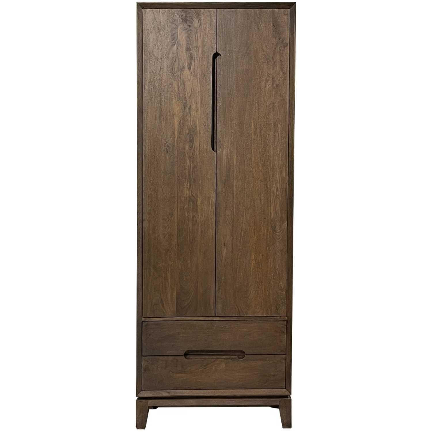 Holzschrank Nino Mangoholz massiv braun 75x200