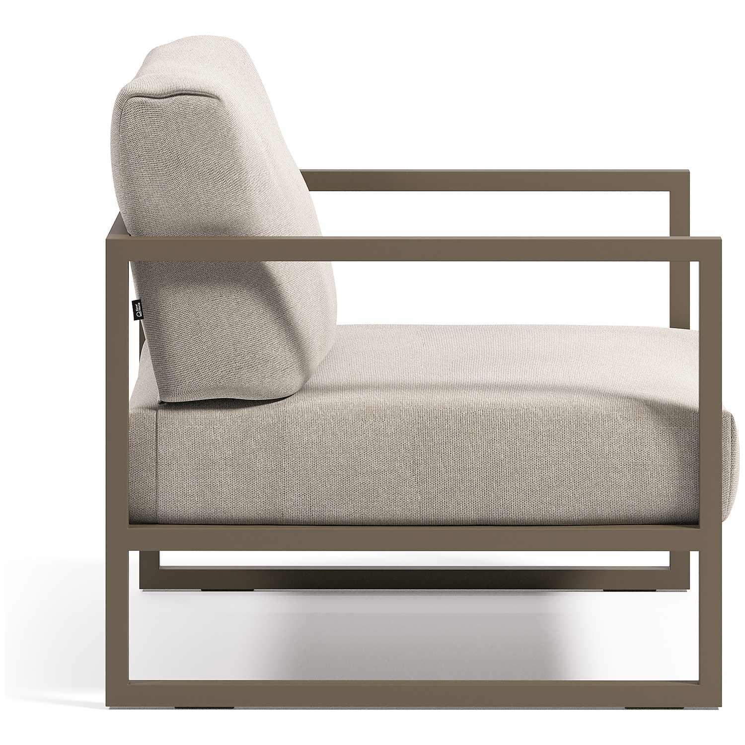 Comova Sessel 100% outdoor hellgrau und Aluminium grün