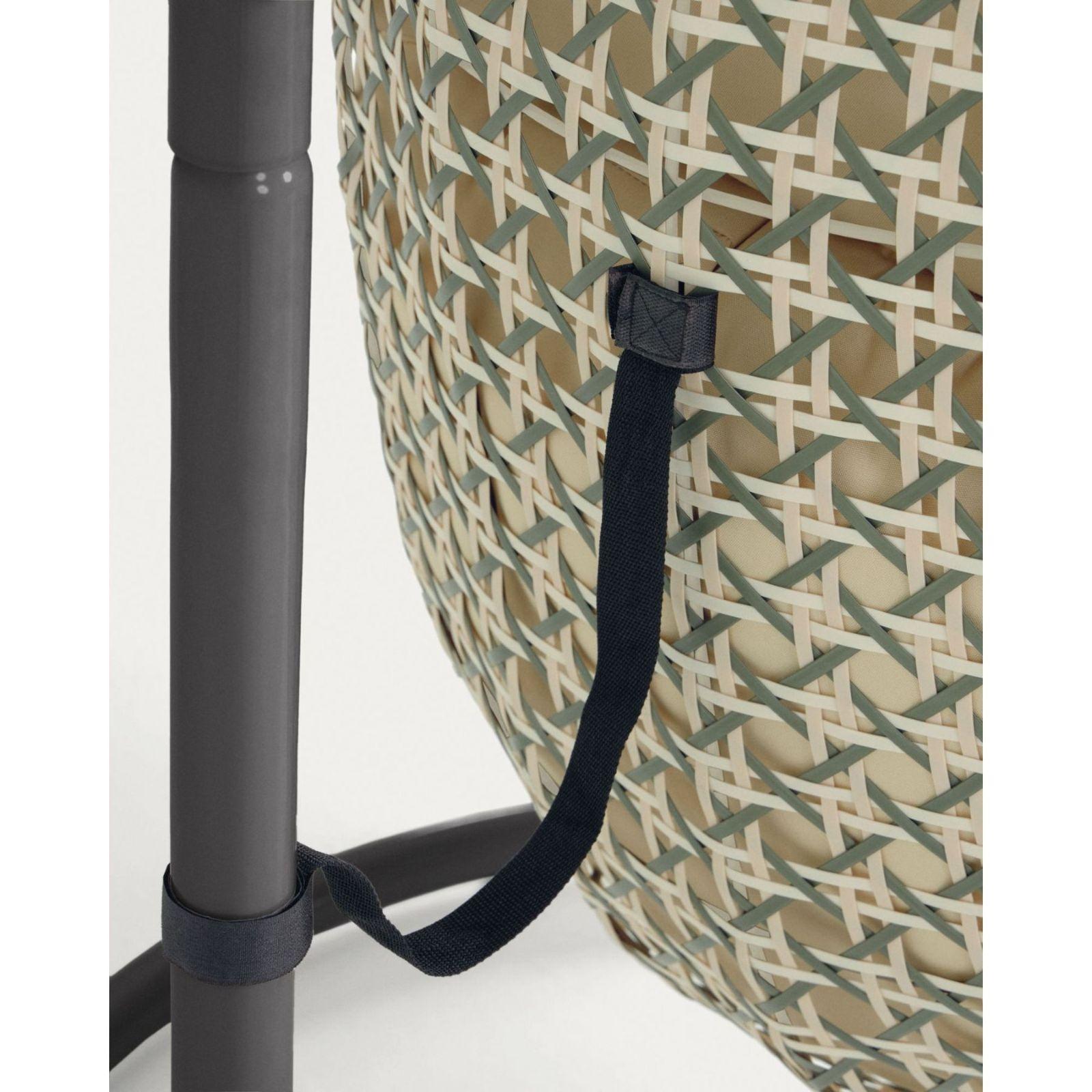Garten Hängesessel Ciara Poly Rattan mehrfarbig Fuss dunkelgrau