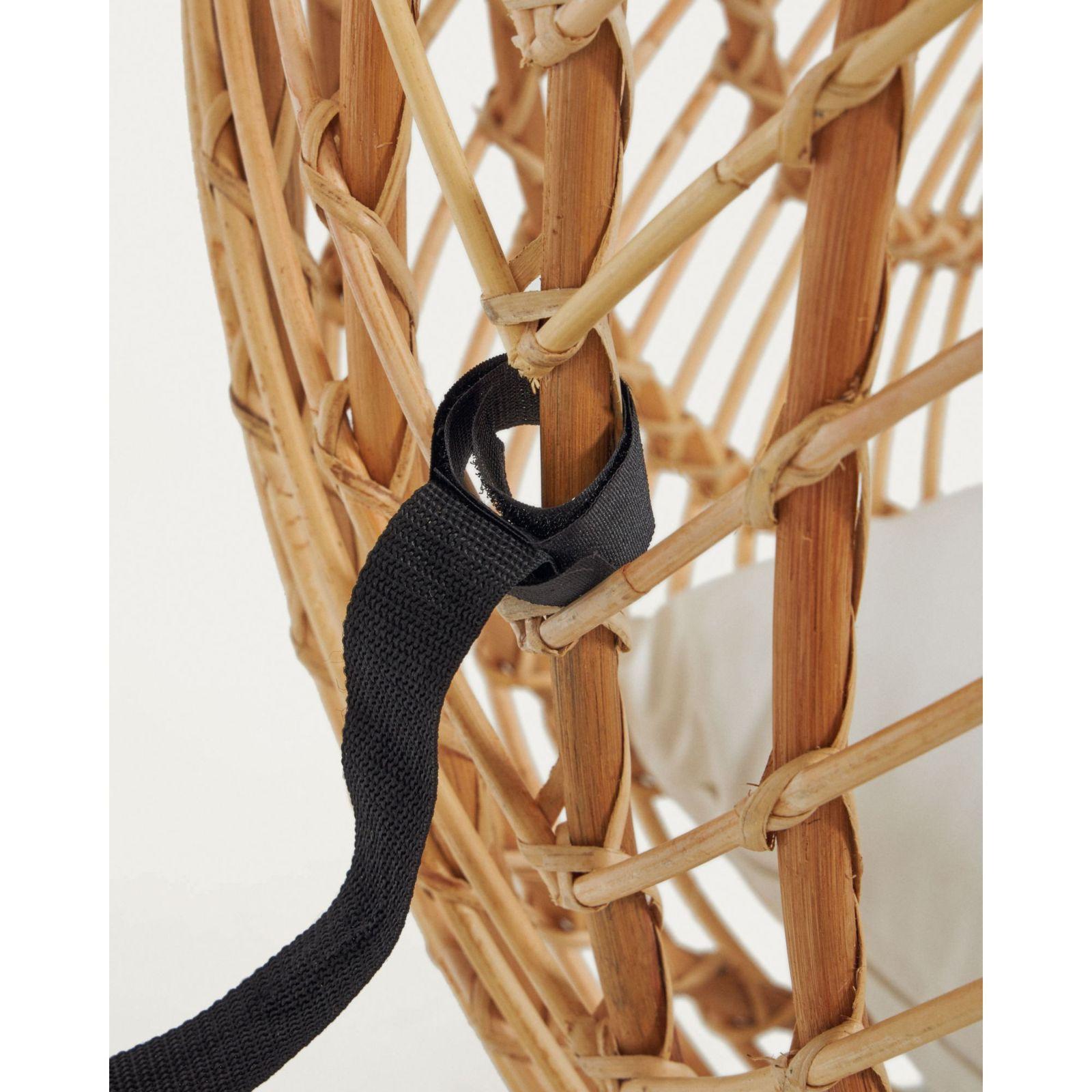 Hängesessel Natur Rattan Bali Fuss dunkelgrau