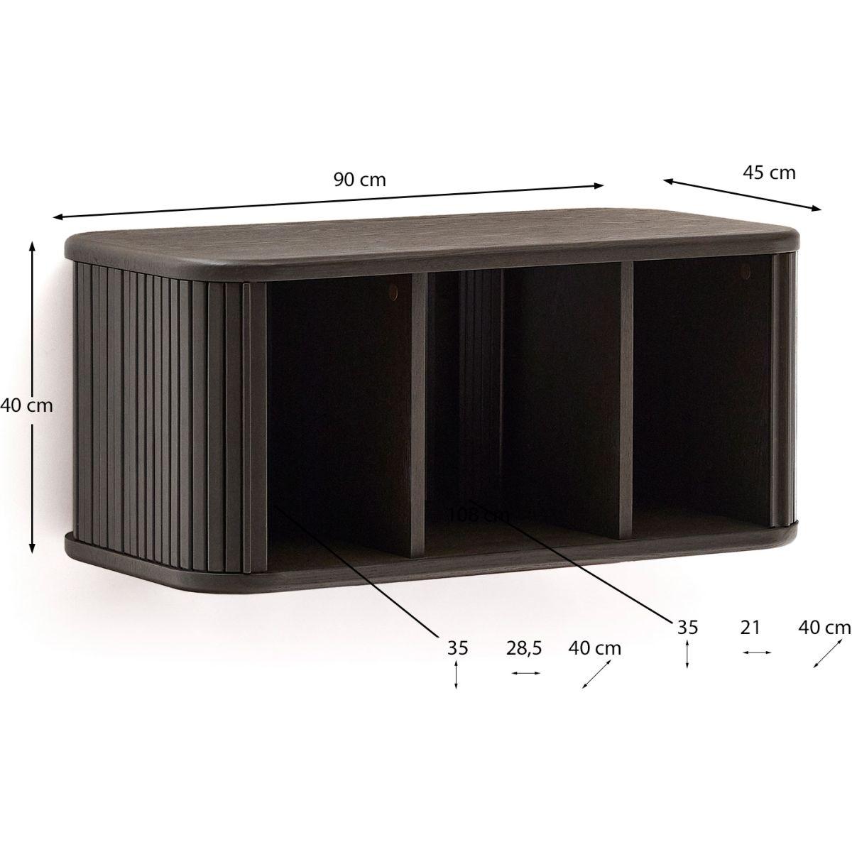 Badezimmermöbel Mailen aus Eschenfurnier dunkel 90x45