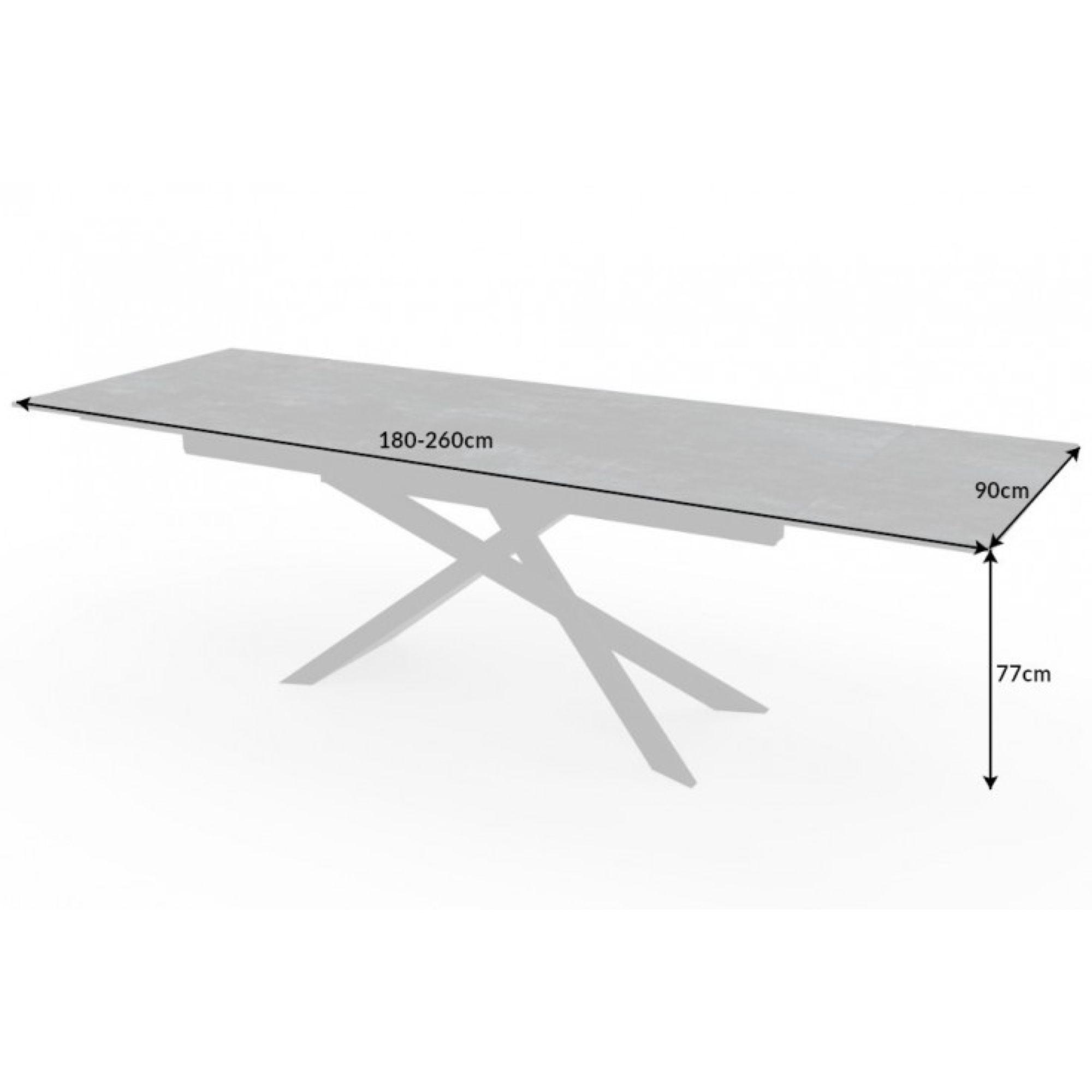 Ausziehtisch Italia4 180-220-260 Keramik Lava-Optik
