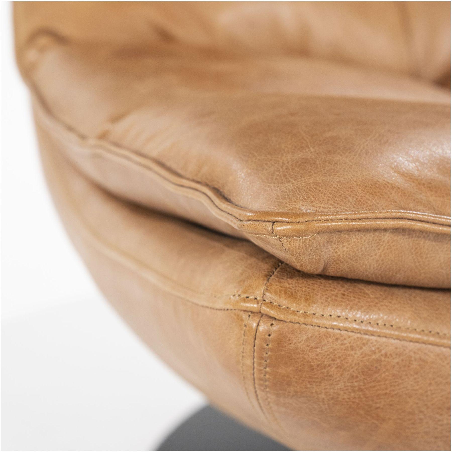 Drehsessel Relax Boxer Echtleder cognac