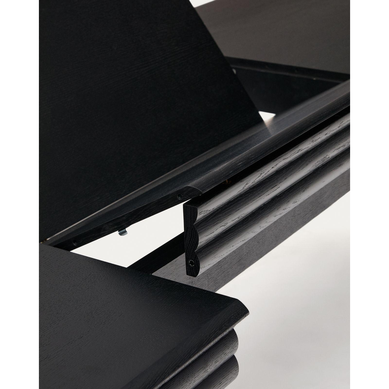 Esstisch ausziehbar Lenon Eichenholz schwarz - Grösse: 160-240x90