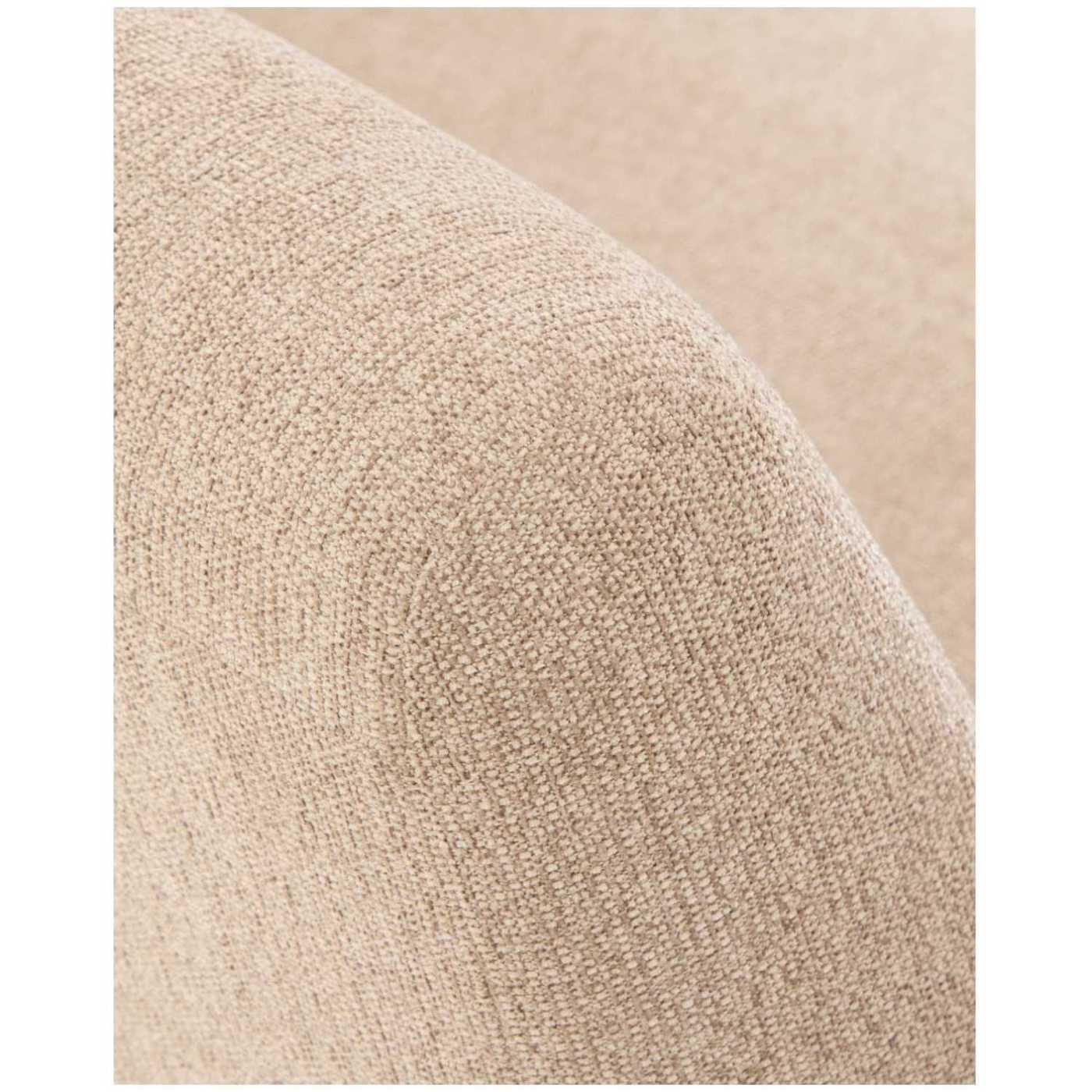 2-Sitzer-Sofa Amsen Nussbaumfurnier Chenille Stoff hellbraun Beine Edelstahl gebürstetet 150 FSC 100%