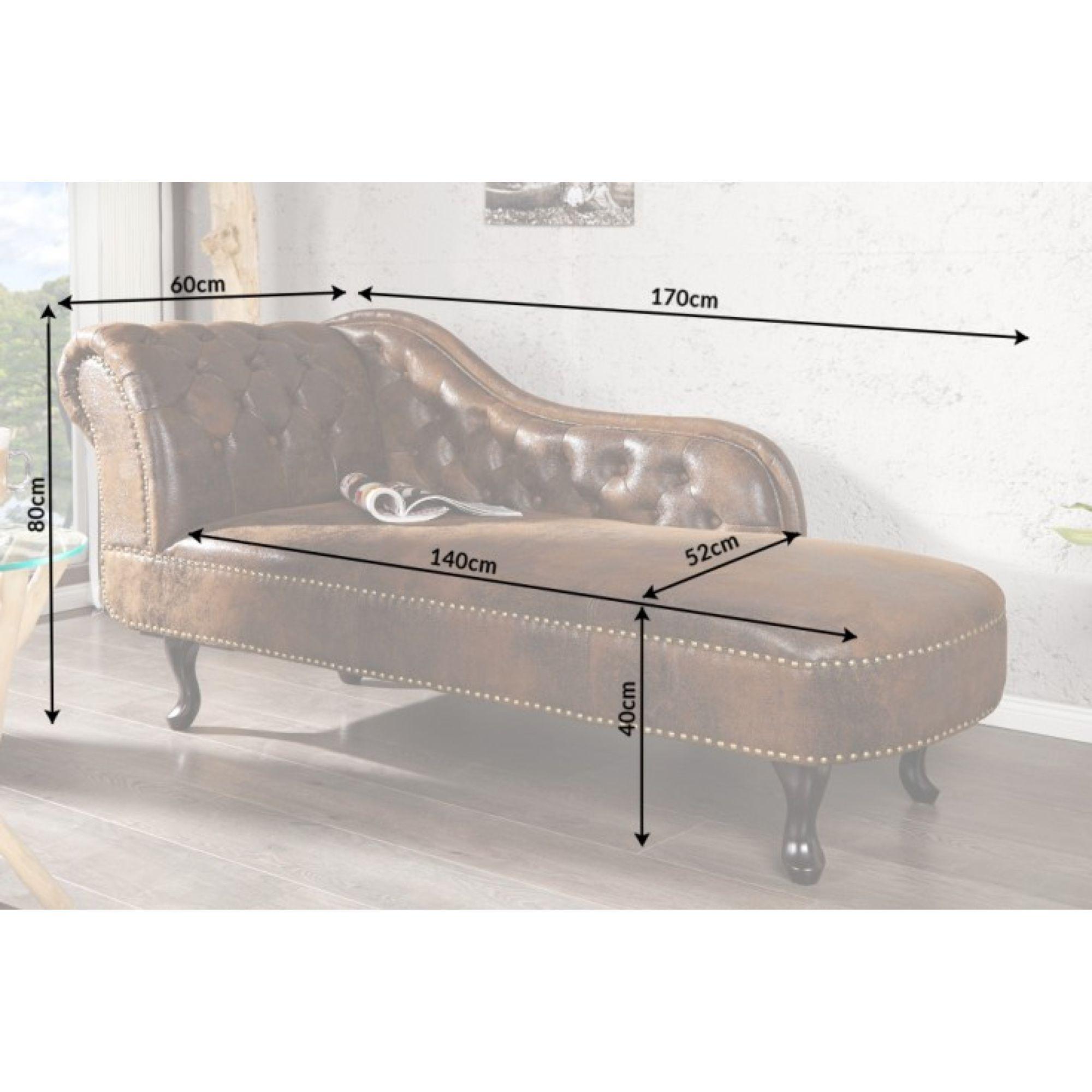 Chesterfield Recamiere braun Vintage