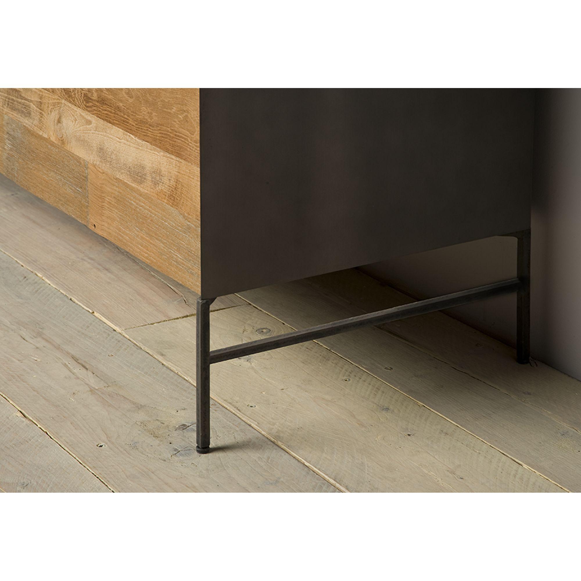 Massivholzschrank Bern 55x202 Teakholz links