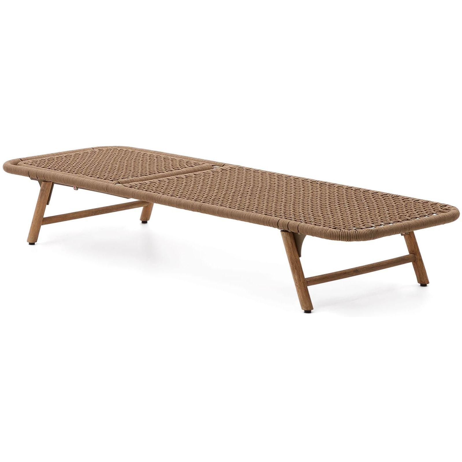 Sonnenliege Dandara Seil beige massives Akazienholz 100% FSC