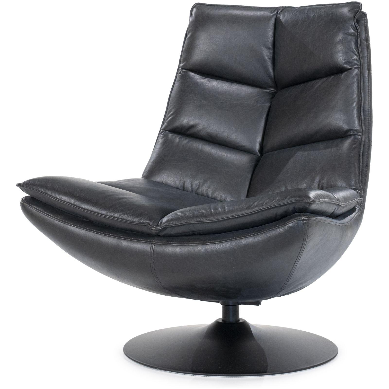 Drehsessel Relax Boxer Echtleder schwarz