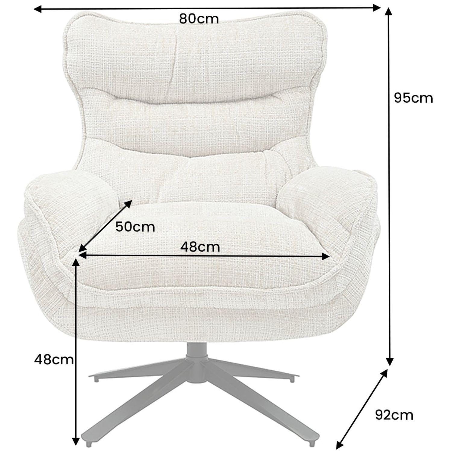 Relaxsessel drehbar Heaven Stoff beige Metall schwarz