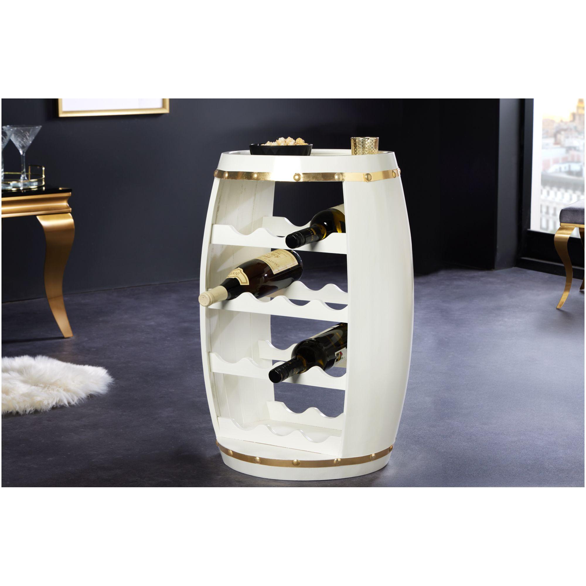 Weinfass White Barrel 60cm weiss gold