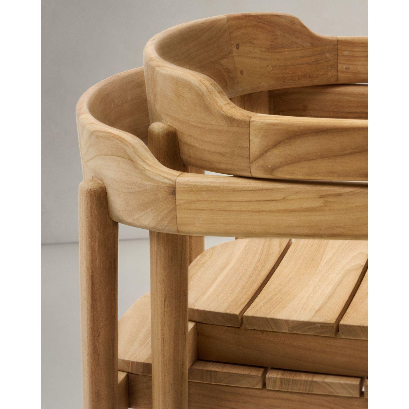 Garten Holzstuhl Icaro stapelbar massives Teakholz natur 100% FSC