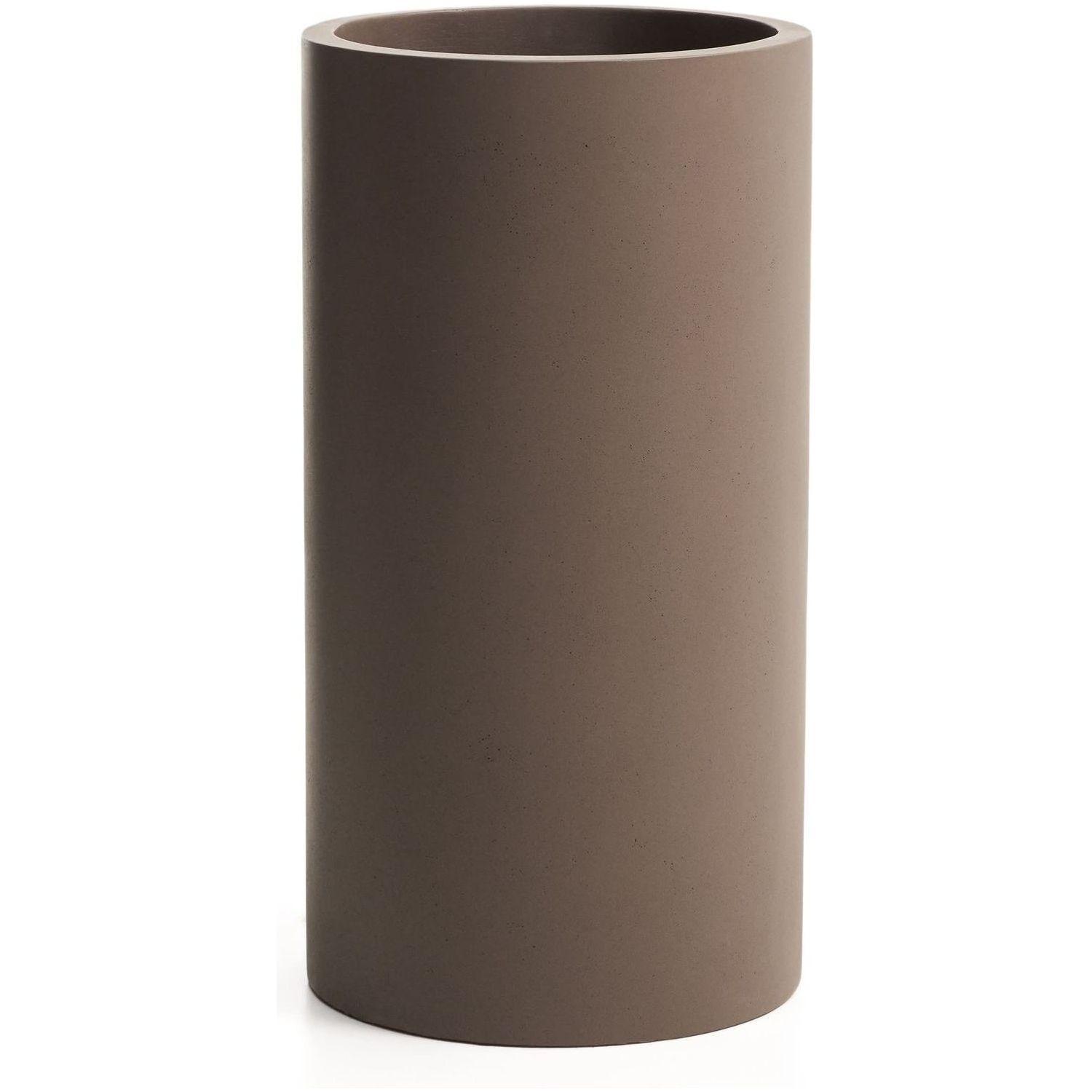Blumentopf rund Aiguablava aus braunem Zement 42x42
