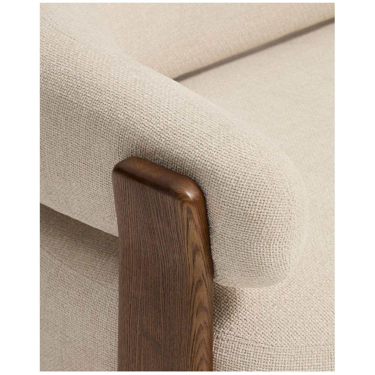 2-Sitzer Sofa Granite mit beiger Chenille und Beinen aus massivem Eschenholz mit Nussbaumfinish 155 FSC 100 %