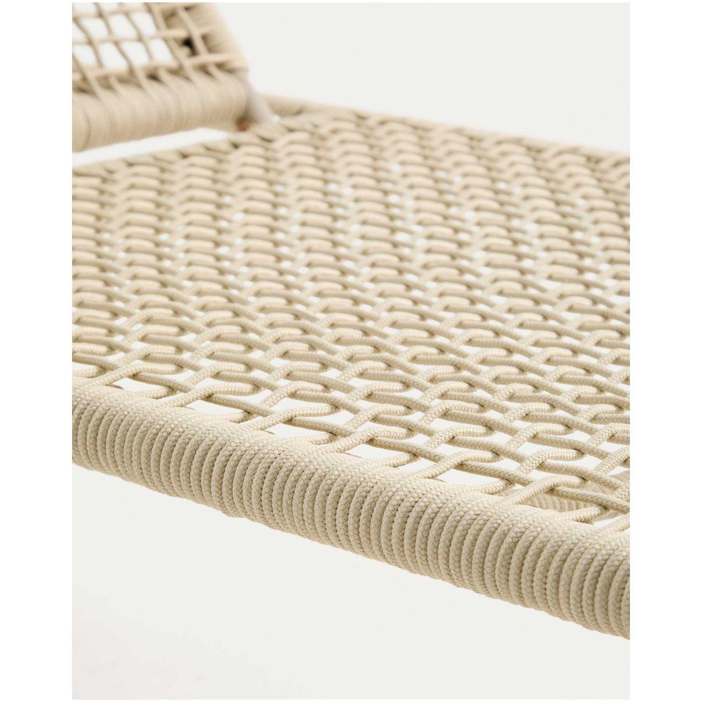 Sonnenliege Dandara Seil ecru massives Akazienholz 100% FSC