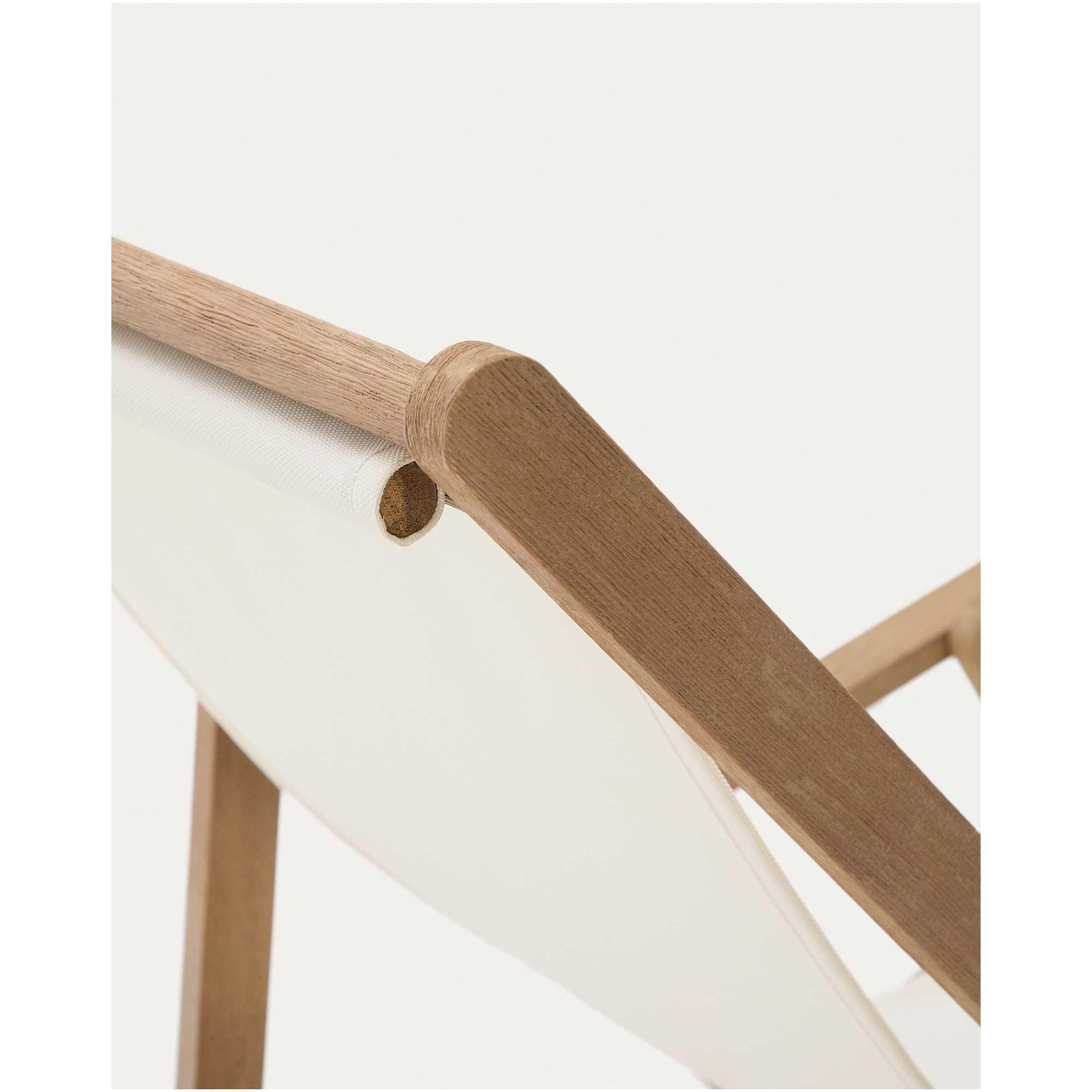 Klappbarer Outdoor-Liegestuhl Vilara in Weiss aus massivem Akazienholz FSC 100%