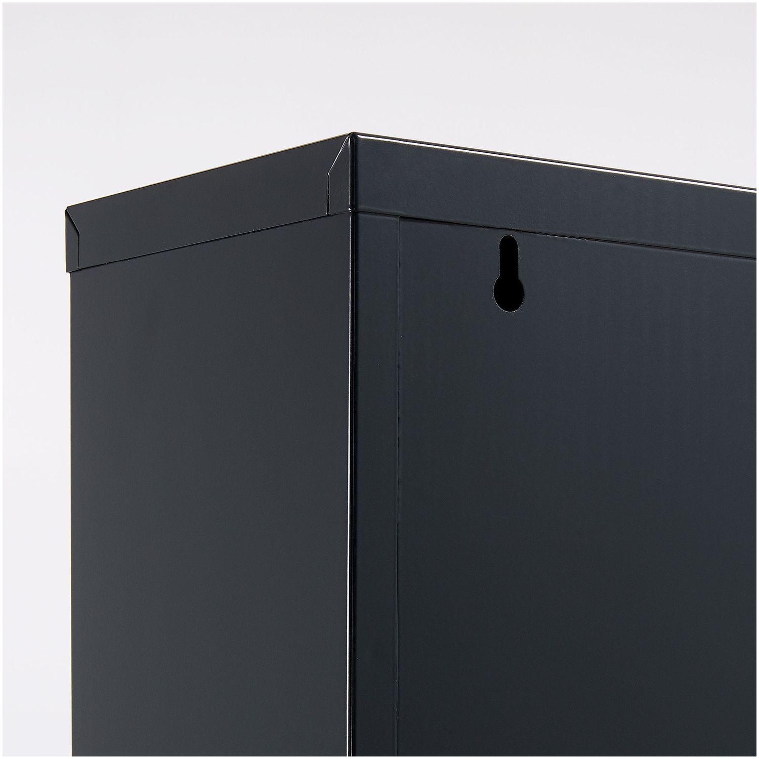 Schuhschrank mit 5 Klappen Metall dunkelgrau 50x169