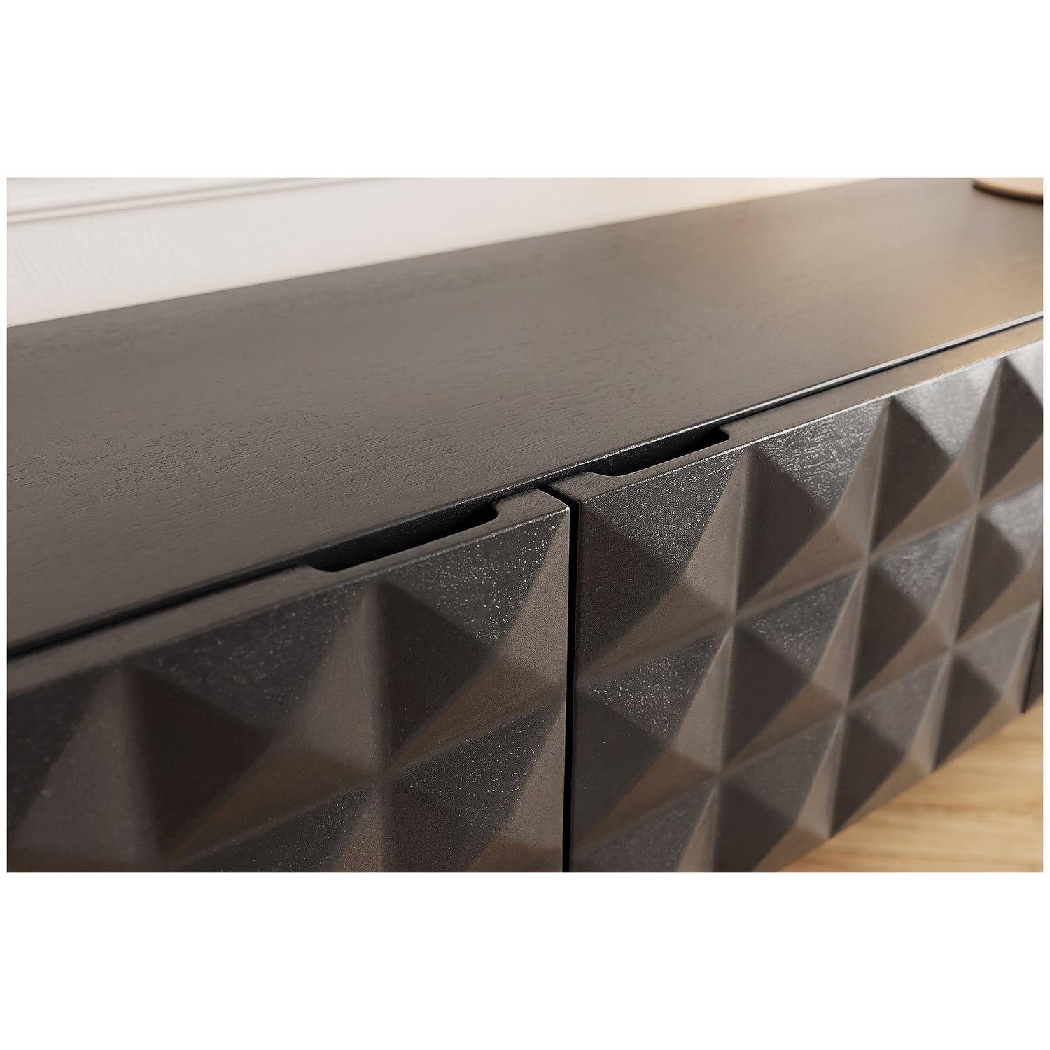 TV Wand Hängeschrank Vintage Cuben 160 schwarz Mangoholz