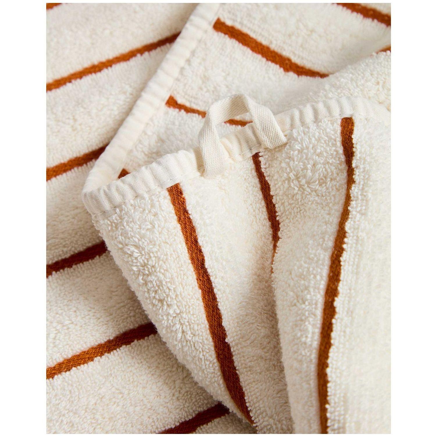 Handtuch Dorane aus 100 % Baumwolle mit orangefarbenen Streifen 50 x 90 cm