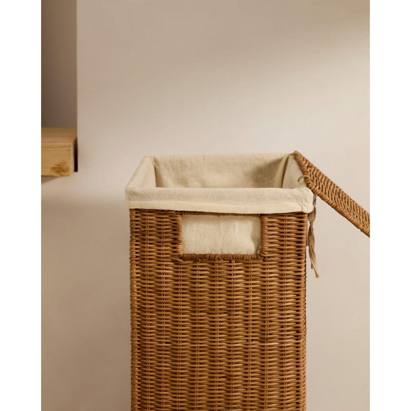 Wäschekorb rechteckig Indali Natur Rattan (2er-Set)