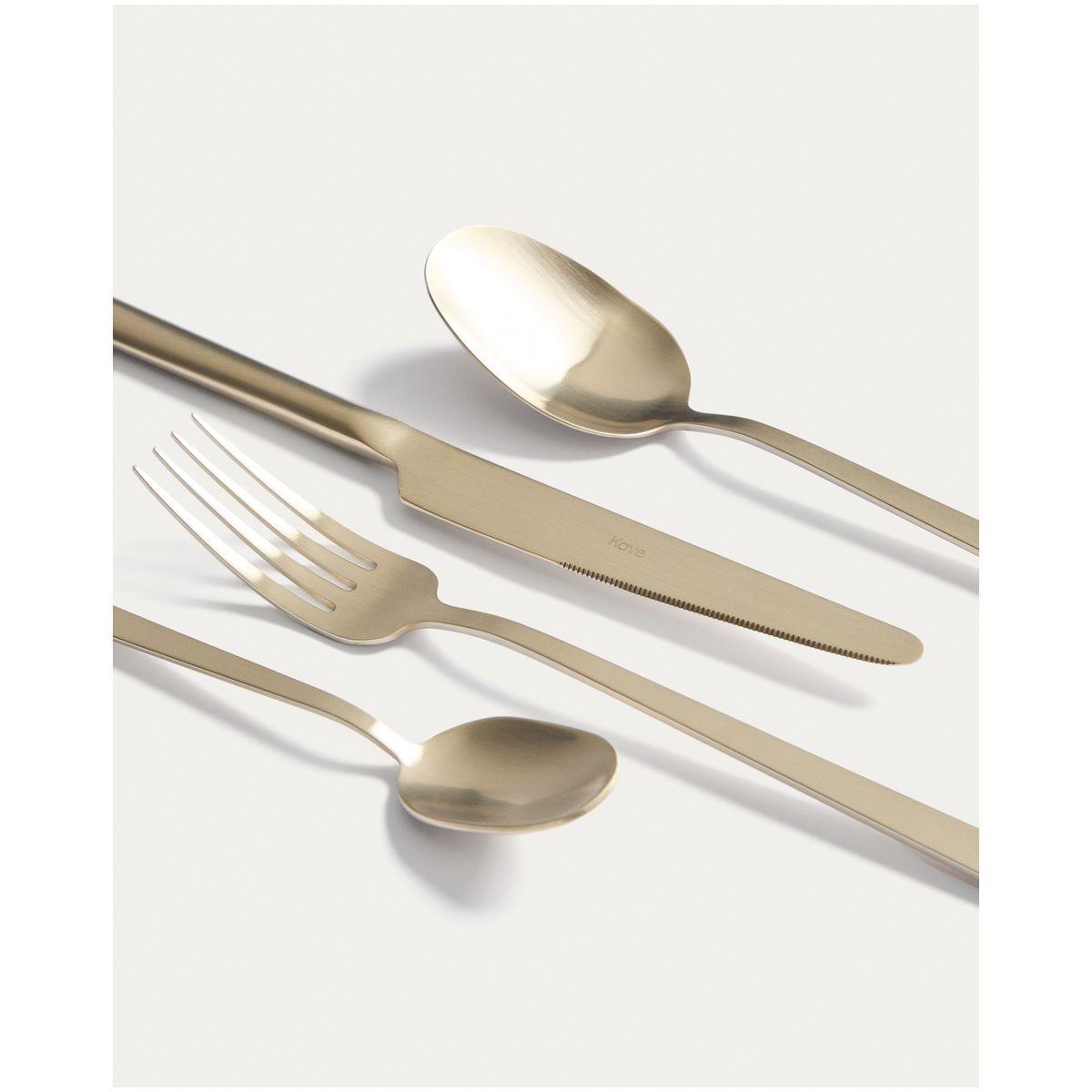 16-teiliges Edelstahl-Besteckset Dilora mit mattgoldenem Finish