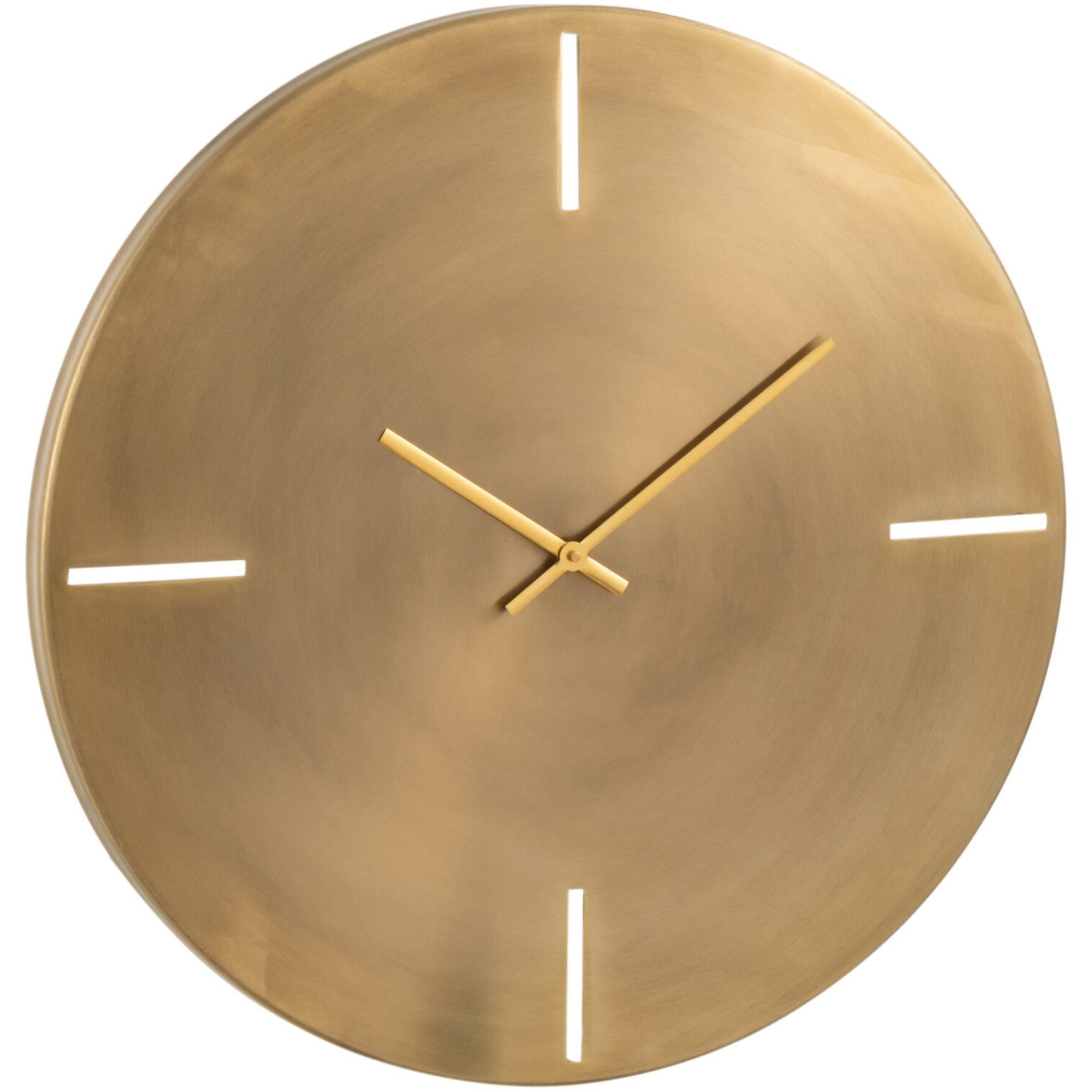 Wanduhr rund Metall gold 51x51