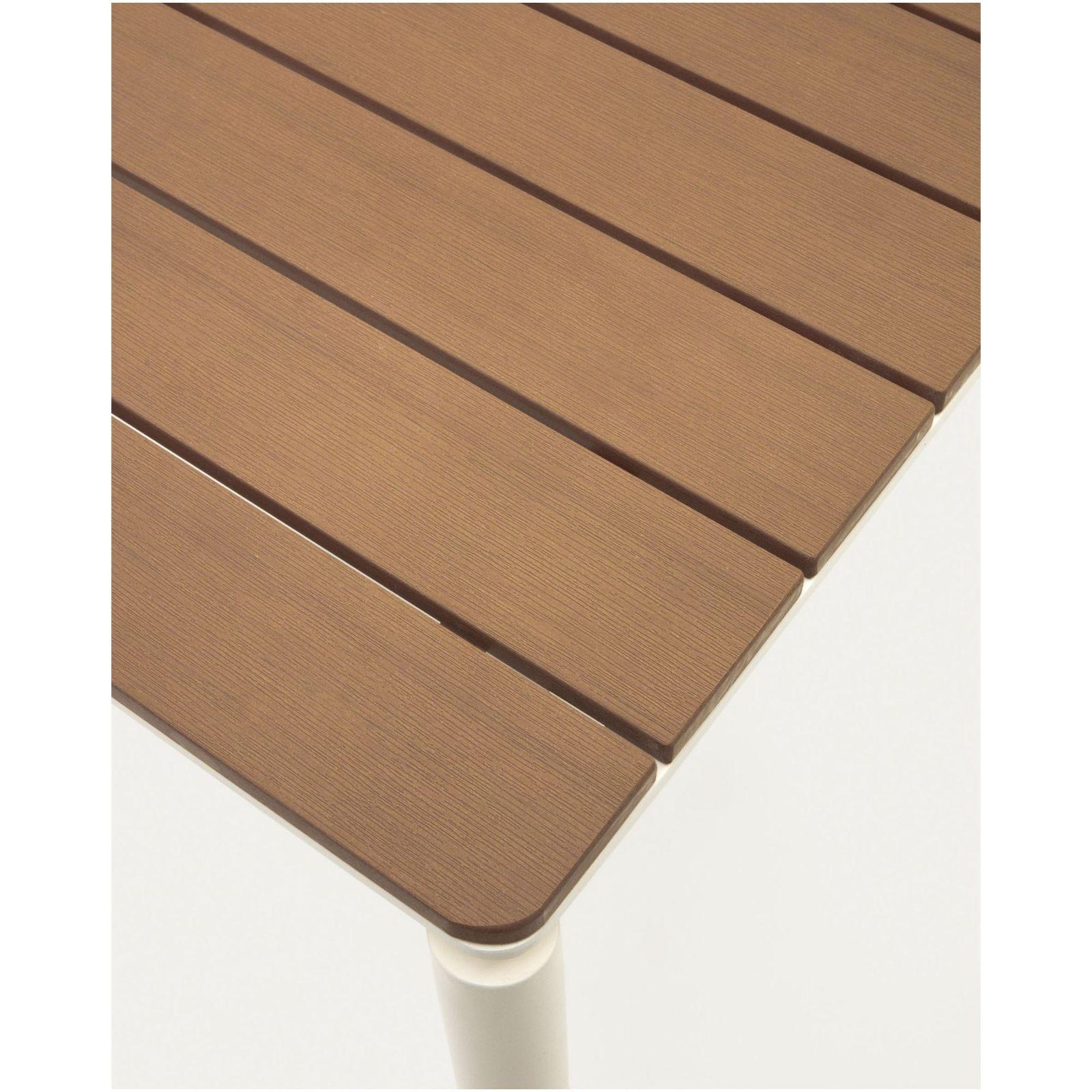 Canyelles Gartenausziehtisch aus Poly-Holz und Aluminium in Mattweiss 180-240x100