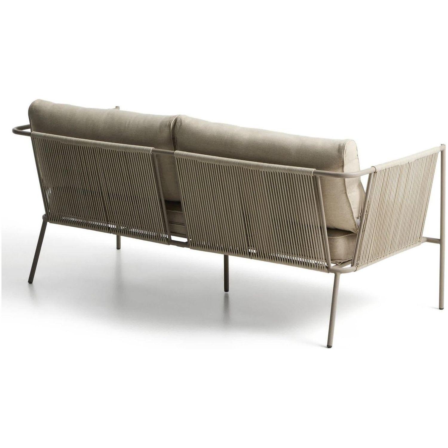 Gartensofa 2-Sitzer-Outdoor Zivia Seil ecru verzinkter Stahl taupe 178