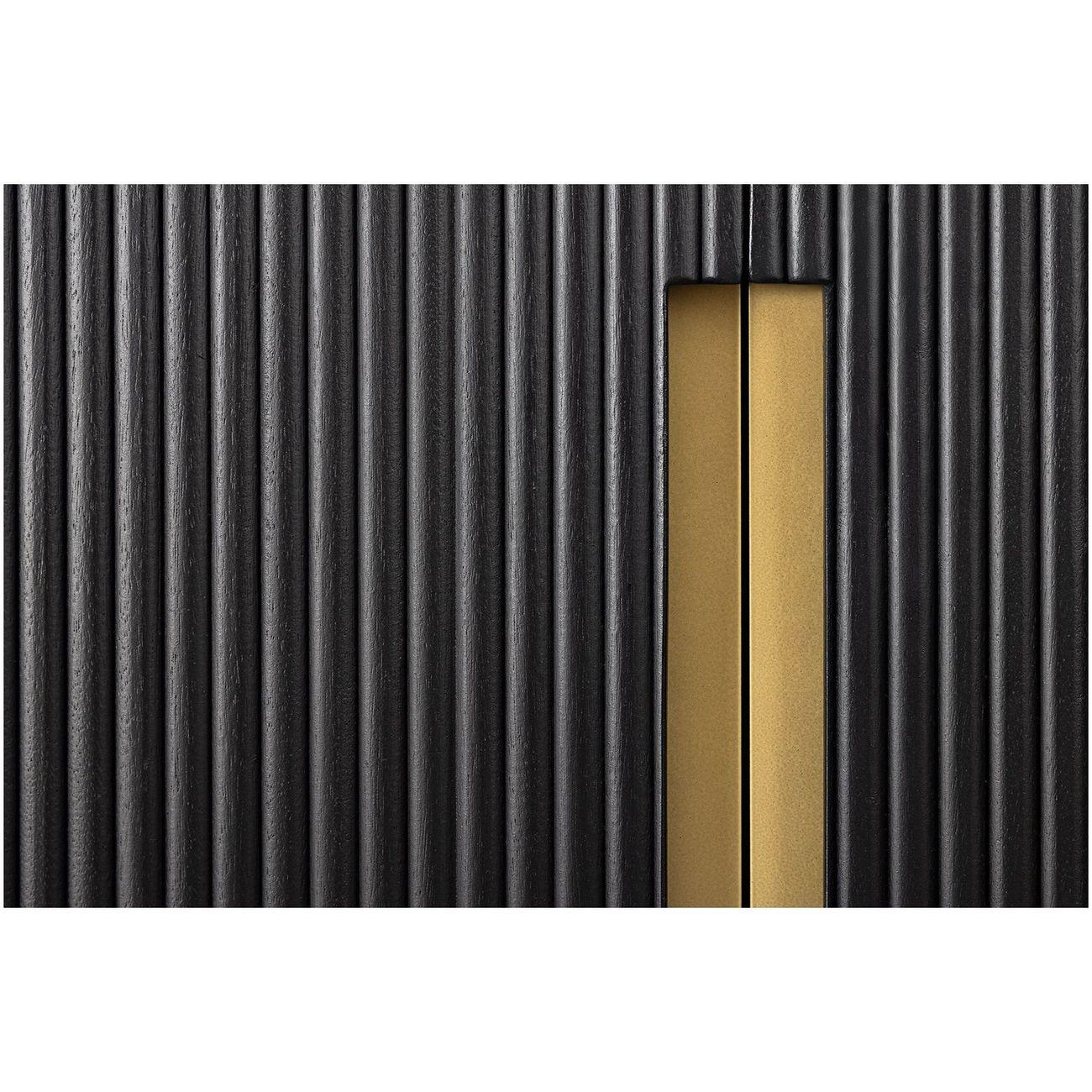 TV Board Lowboard abgerundet Cazeno Gold Mangoholz schwarz 160
