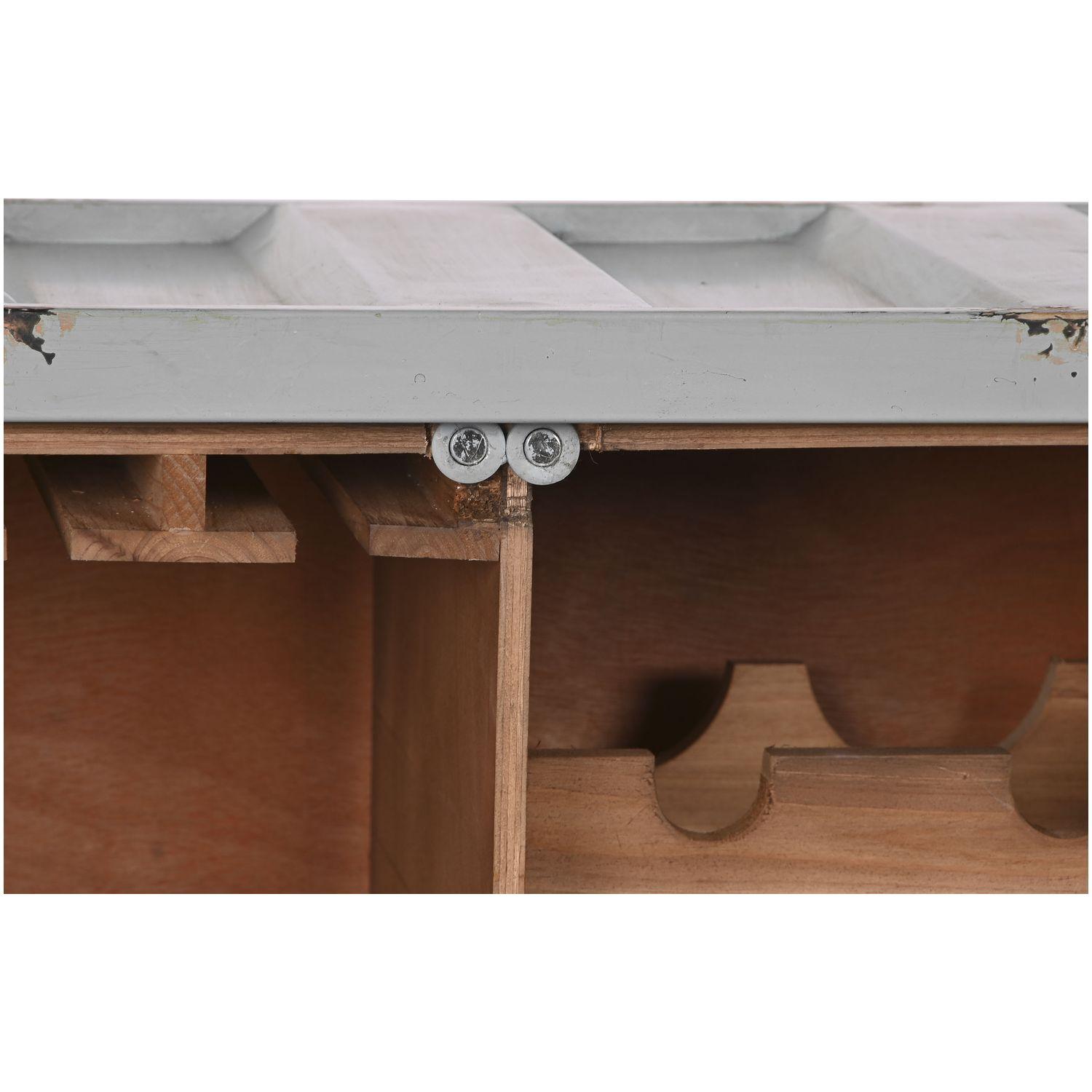 Barschrank Kommode Container Metall grau 77x64