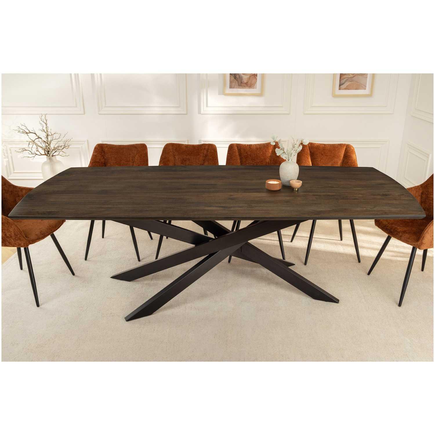 Esstisch abgerundet Canyon Spider Mangoholz massiv braun 220x100