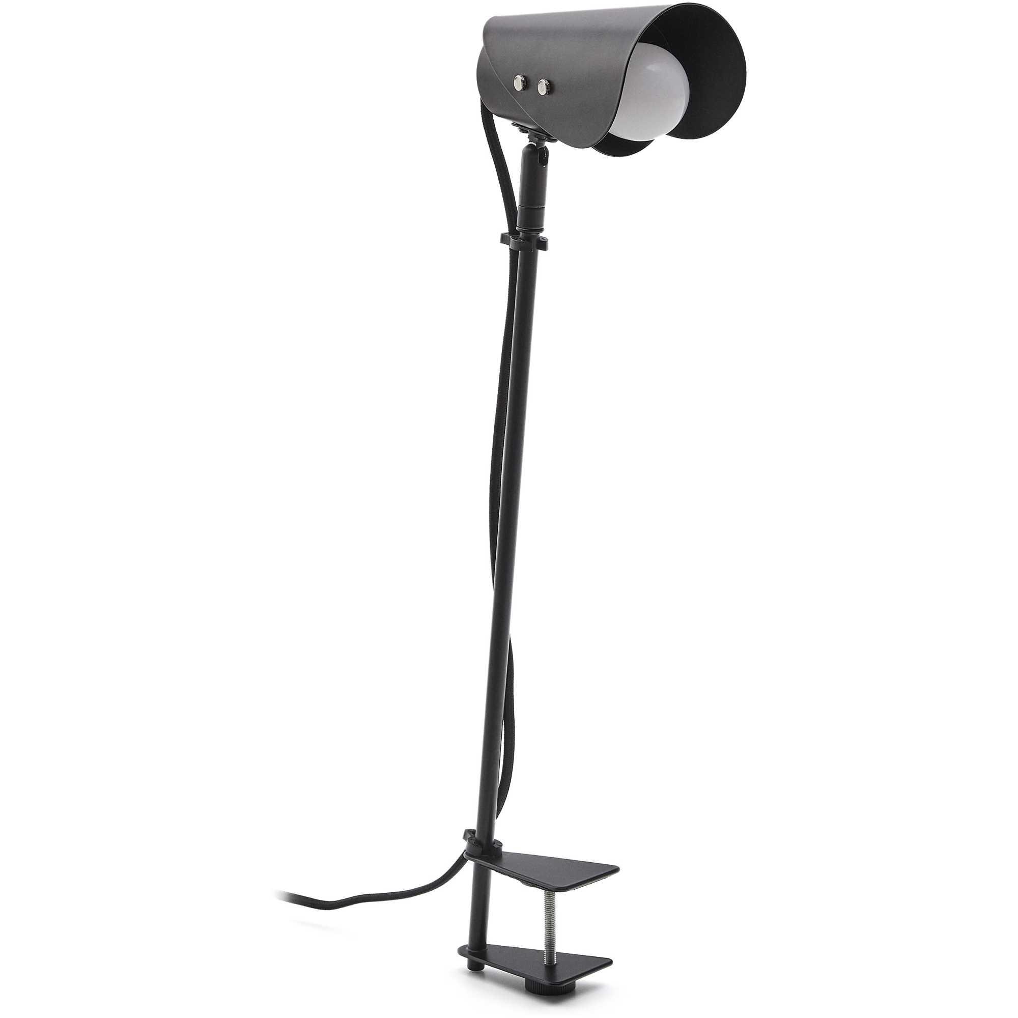 Schreibtischlampe mit Klemme Jula aus schwarzem Metall