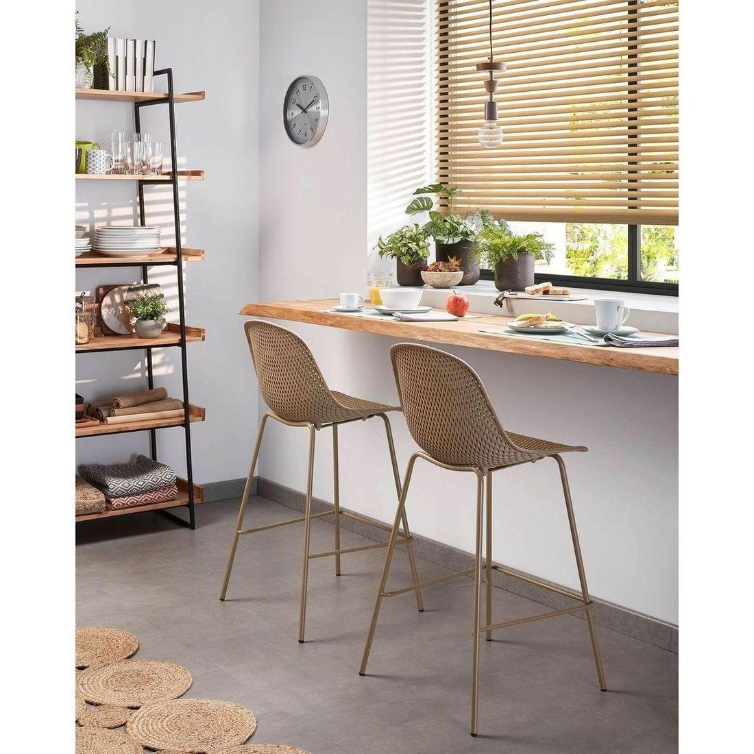 Barhocker Outdoor Garten Quinby Quinby beige Sitzhöhe 75