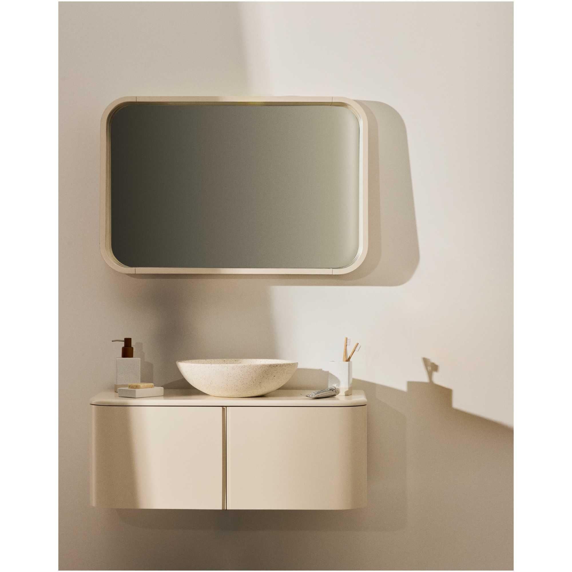 Wandspiegel Salaya Eschenschichtholz beige 90x60
