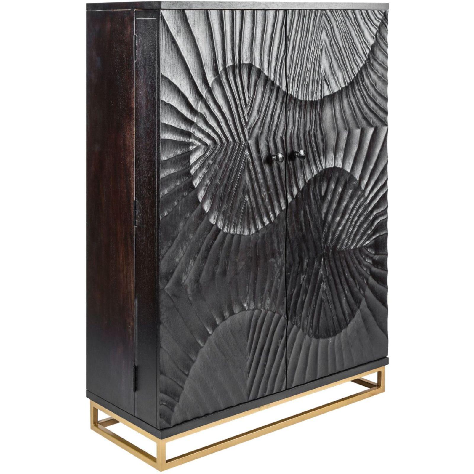 Barschrank Vintage Baraya 141cm schwarz Mango