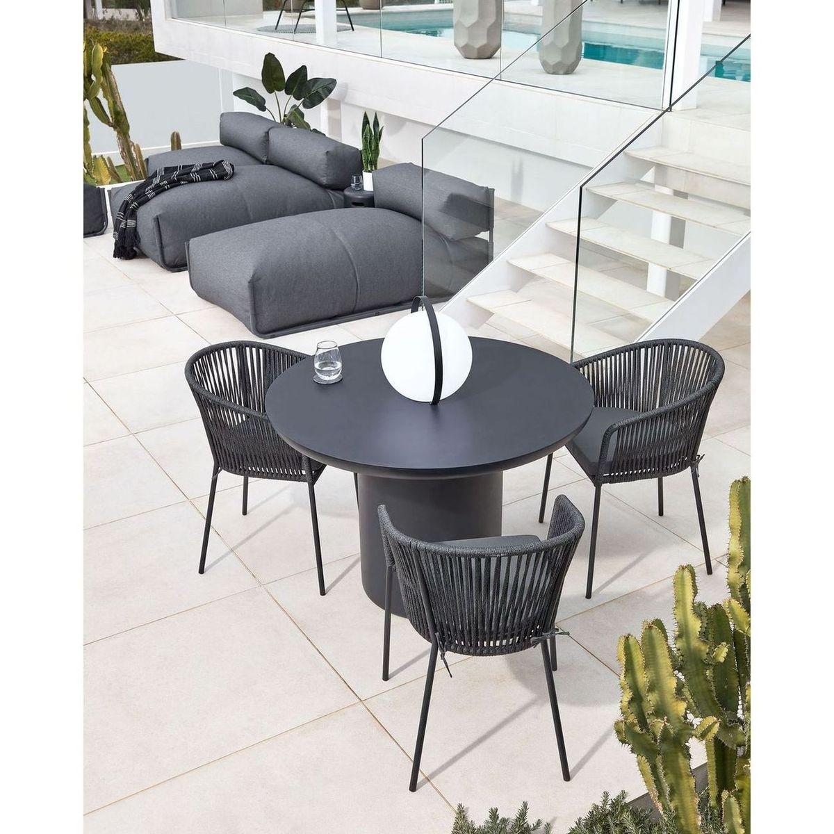Gartenhocker Outdoor Square dunkelgrau 101x101