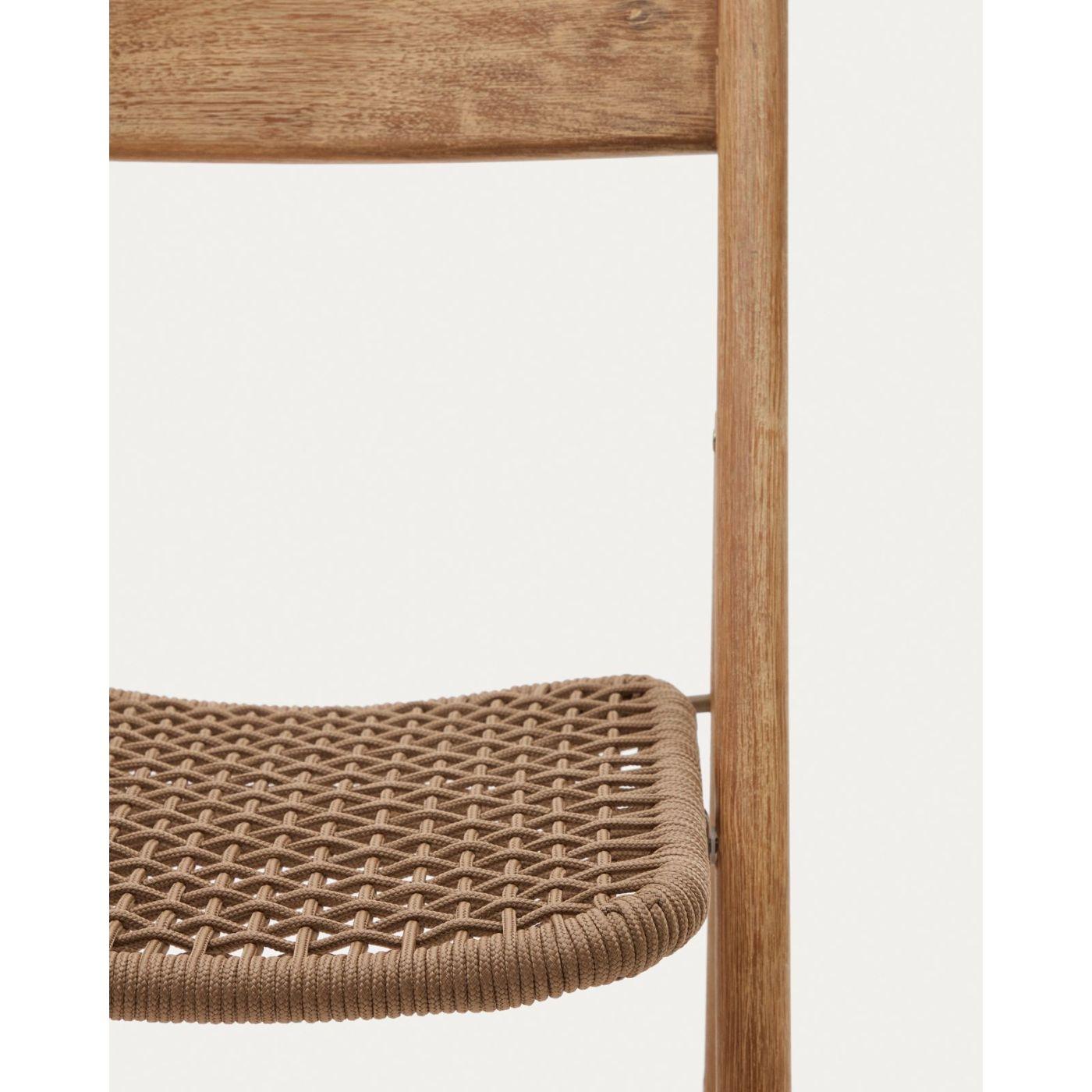 Garten Klappstuhl Dandara massives Akazienholz Seil beige 100% FSC