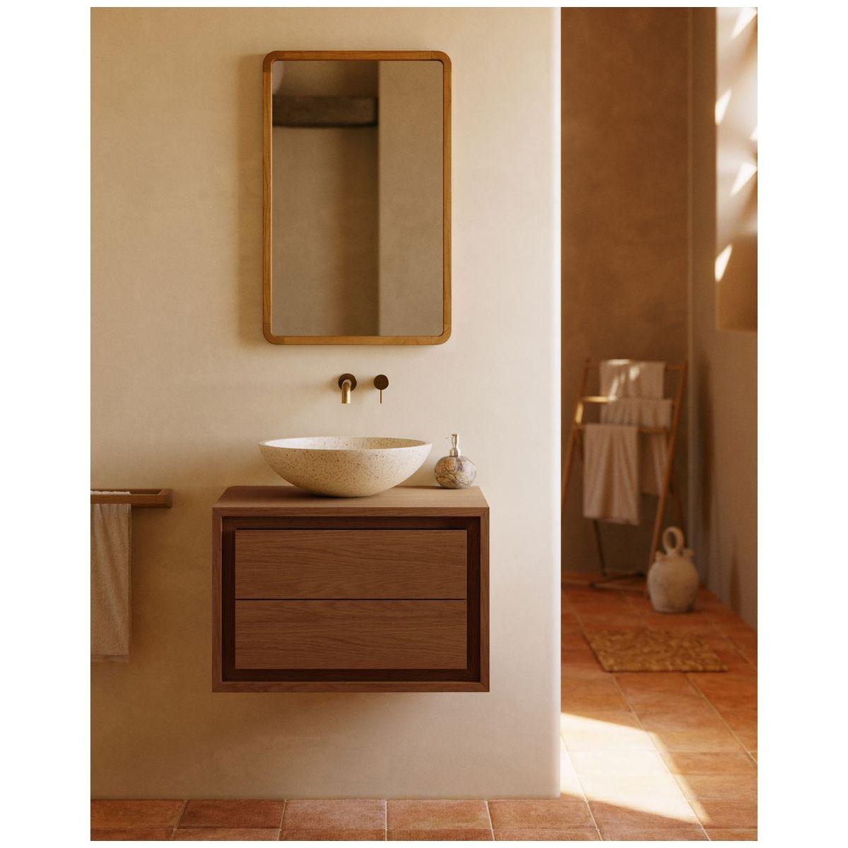 Badezimmermöbel Kenta aus massivem Teakholz natur 60x45