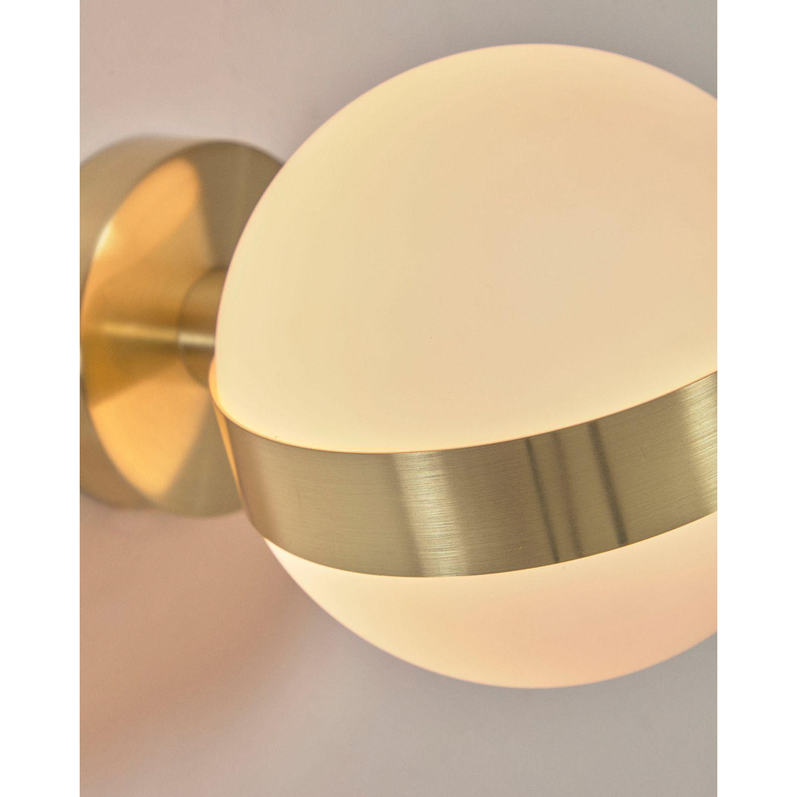 Wandleuchte Anasol Metall gold Glas weiss