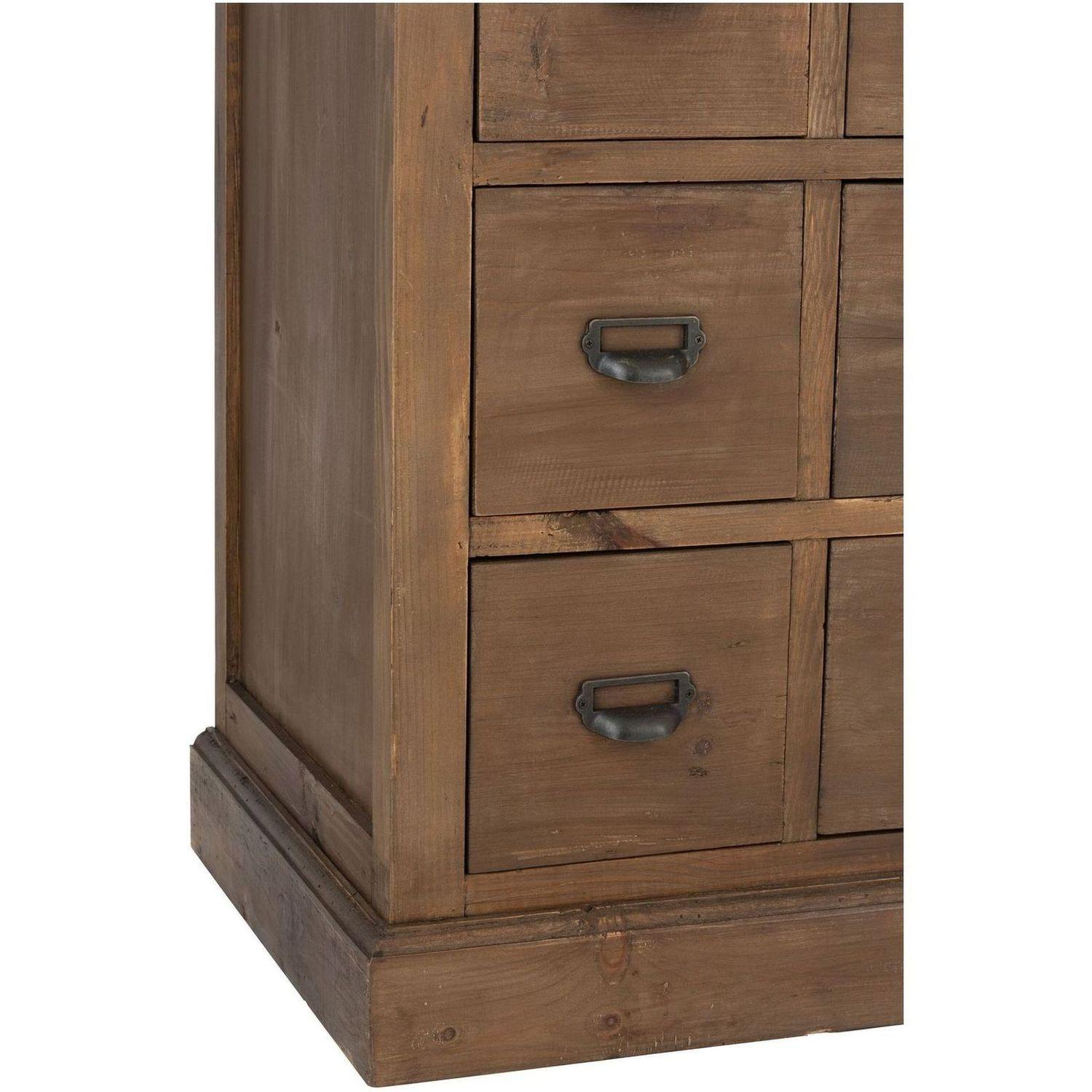 Apothekerkommode mit 18 Schubladen recyceltes Holz braun