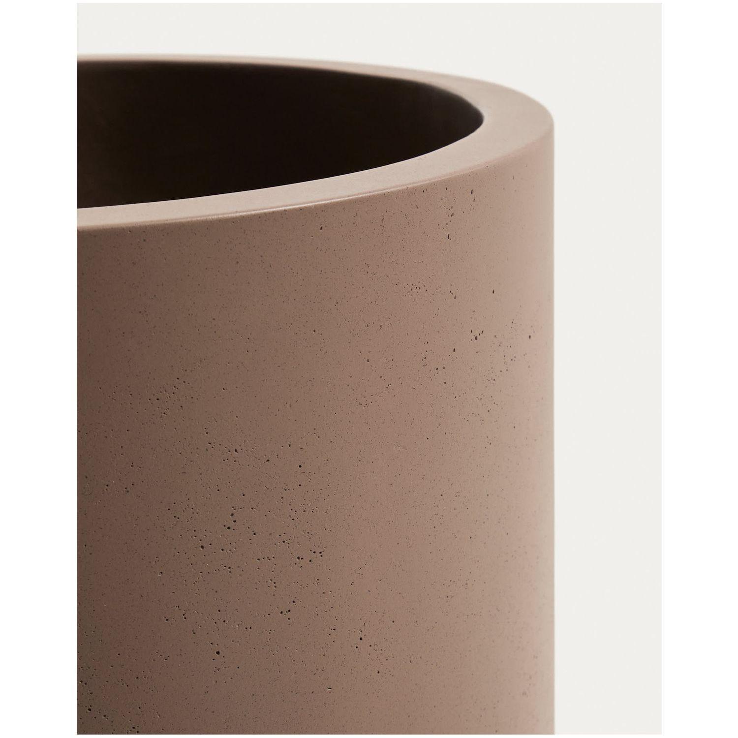 Blumentopf rund Aiguablava aus braunem Zement 42x42