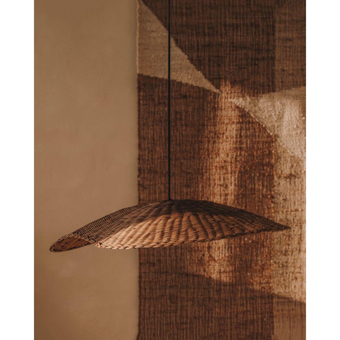 Bisbal Lampenschirm für Pendelleuchte aus Rattan mit natürlichem Finish Ø 80 cm