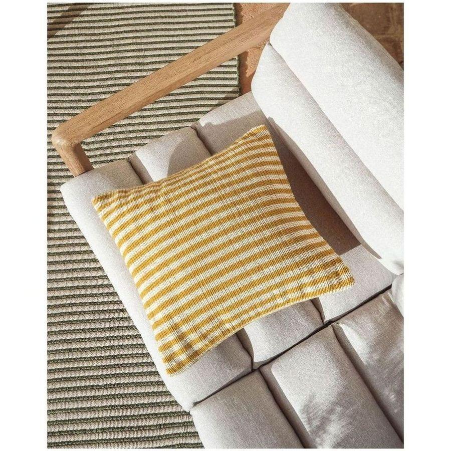 Gartensofa 3-Sitzer Menfi aus massivem Akazienholz und grünem Seil 136