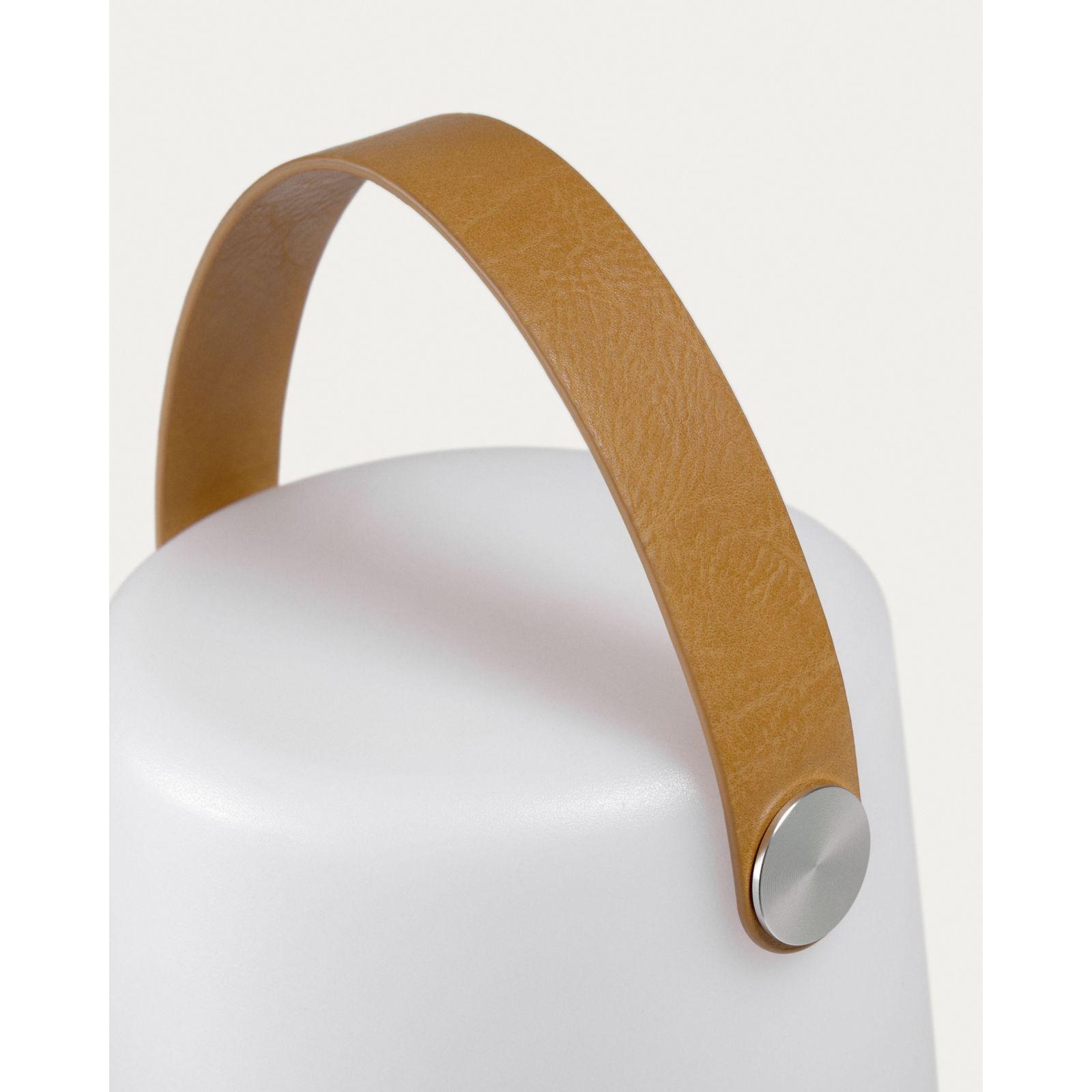 Dialma Tischlampe mit braunem Griff
