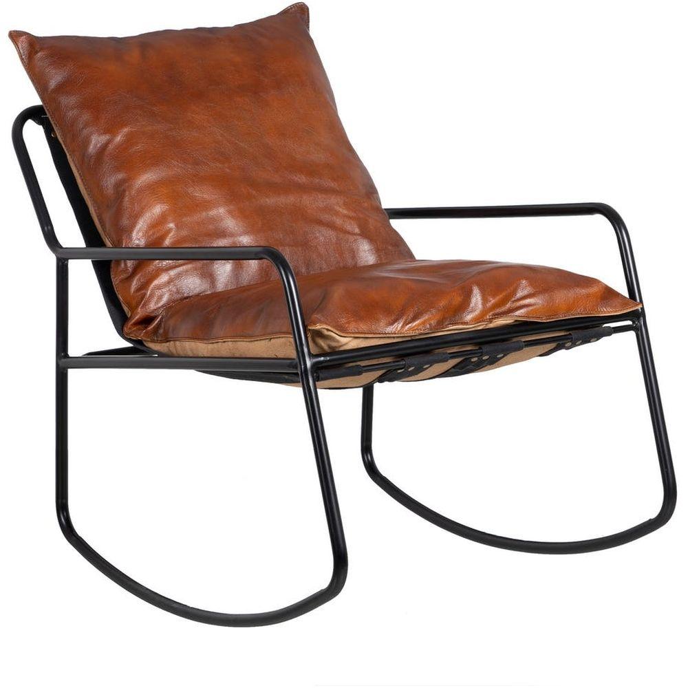 Vintage Leder Schaukelsessel Carlito braun