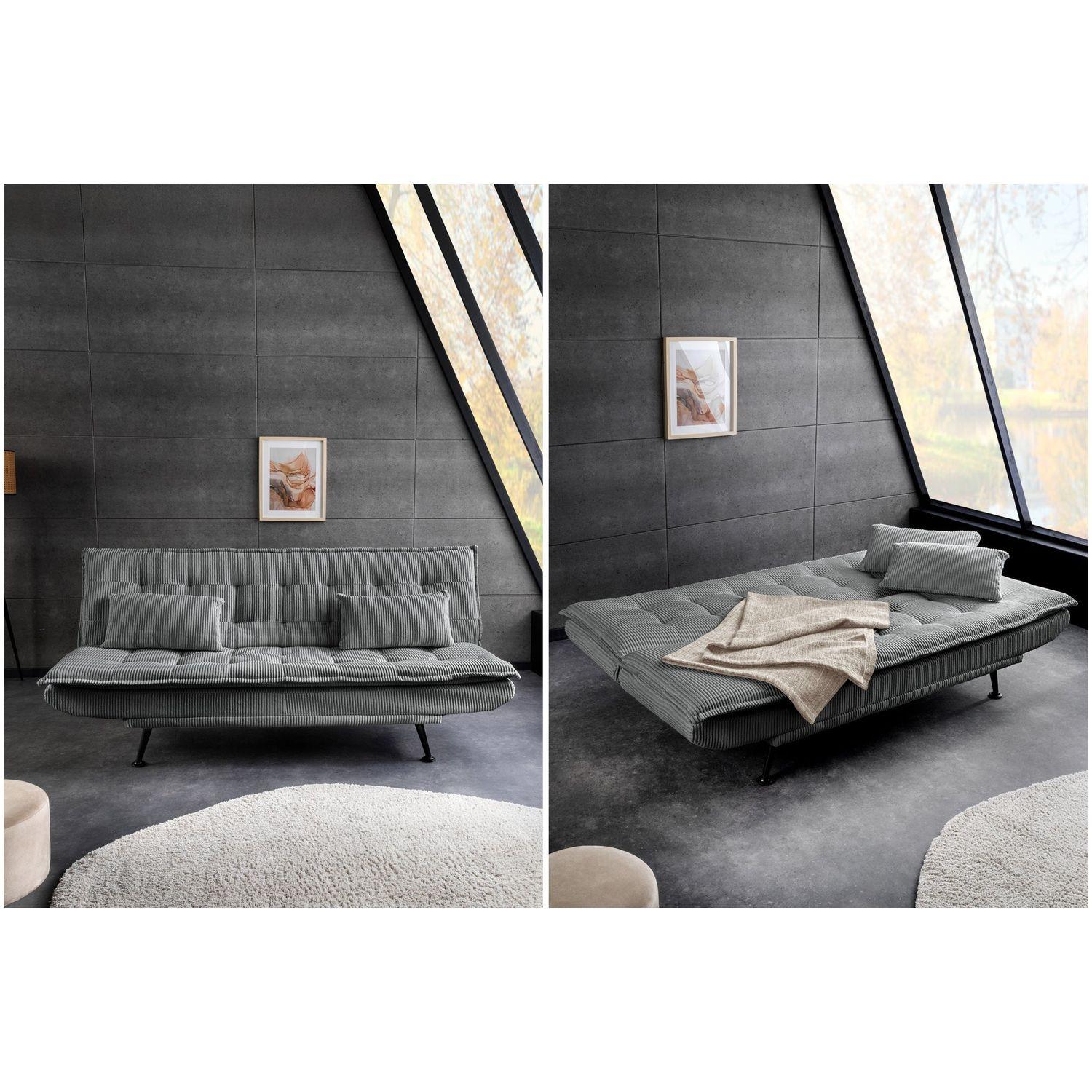 Bettsofa Montreux Cord Stoff grau 190