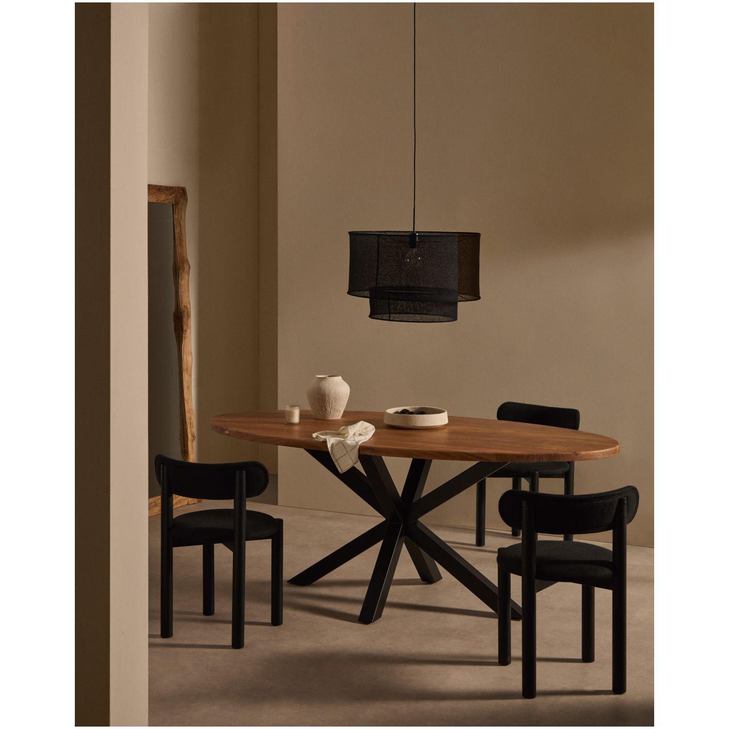Lampenschirm für Deckenlampe Mariela Leine schwarz 60x60